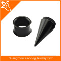 HOT SELL Black acrylic ear tapers and ear plugs replacement body piercing jewelry